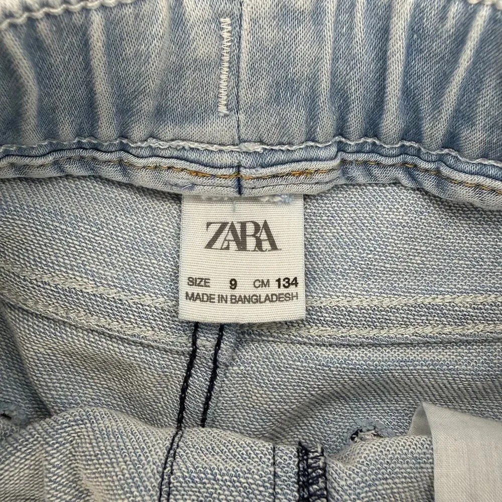 Zara Drawstring Jean Shorts Kids Size 9 Years